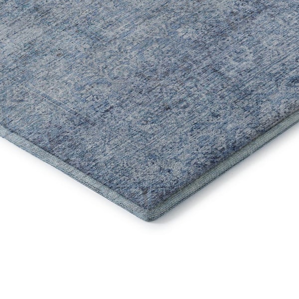 Mayfield Premium Machine Washable Abstract AMF2103 Blue 8 ft. x 10 ft. Area Rug