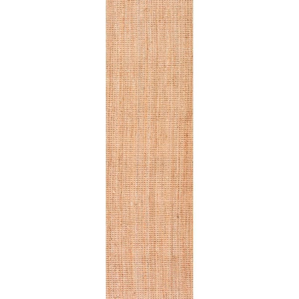 nuLOOM Ashli Solid Jute Natural 3 ft. x 12 ft. Runner Rug