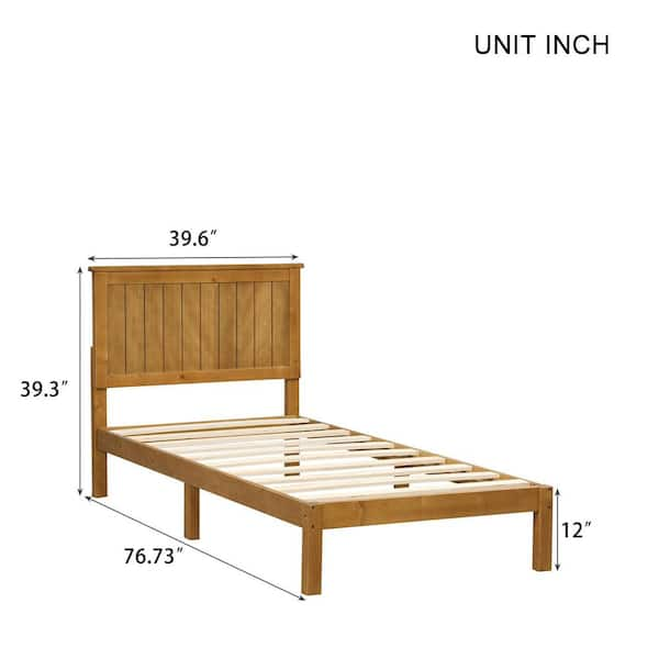 Brown twin on sale bed frame