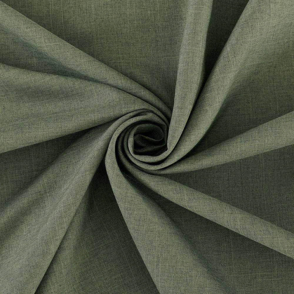 Moss Green Heathered Texture Tab Top Light-Filtering Curtain Panel, 40" x 95"