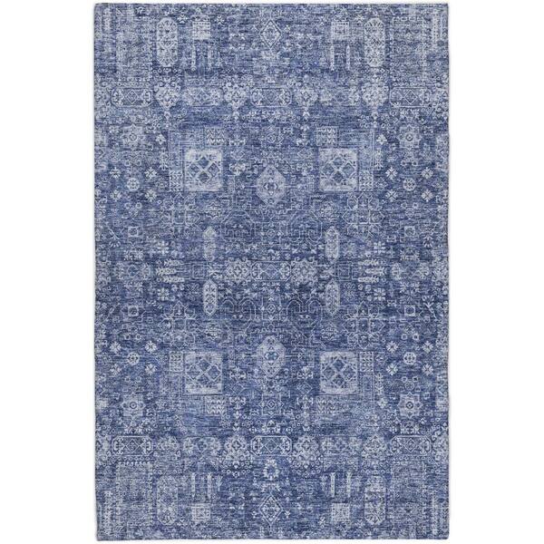 Dream Shag Premium Machine Washable Abstract ADS637 Navy 9 ft. x 12 ft. Area Rug