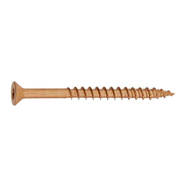 10 x 2-1/2 in. Brown 6-Lobe Torx Drive Exterior Flat Head Multi-Material Screw 1 lbs.-Box (78-Piece)