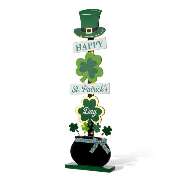 My Word! Home Sweet Home with Shamrock Irish Decor Welcome Sign and porch  leaner for Front Door, Porch, Yard, Deck, Patio, or Wall - Indoor Outdoor