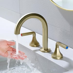 Oberlin 8 in. Widespread 2-Handle Bathroom Faucet High Arc in Brushed Gold