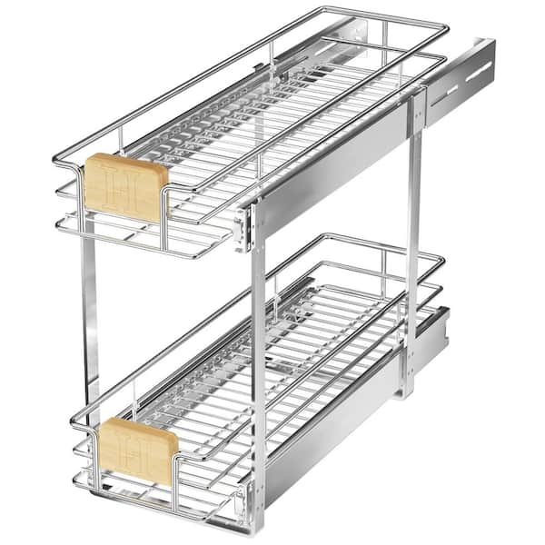 HOMEIBRO Space Saver Silver Metal Pull-Out Organizer