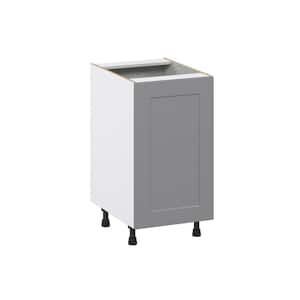 Bristol Painted Slate Gray Shaker Assembled 2 Waste Bins Pull Out Kitchen Cabinet (18 in. W x 34.5 in. H x 24 in. D)