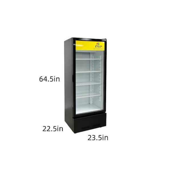 Cooler Depot 18 Cu. ft. Commercial Slim Narrow Upright Display Refrigerator 2-Glass Door Beverage Cooler in Black, White