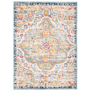 Distressed Vintage Bohemian 3 ft. 3 in. x 5 ft. Blue Area Rug