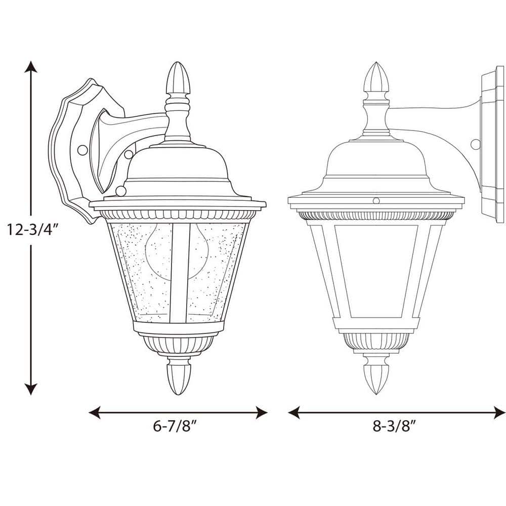 Antique Bronze 13" Outdoor Wall Lantern with Seeded Glass