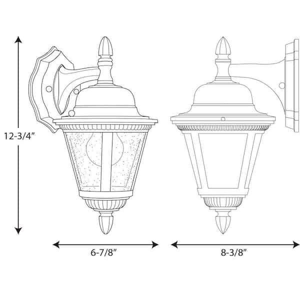 Progress Lighting Westport Collection 1-Light Textured Black Clear