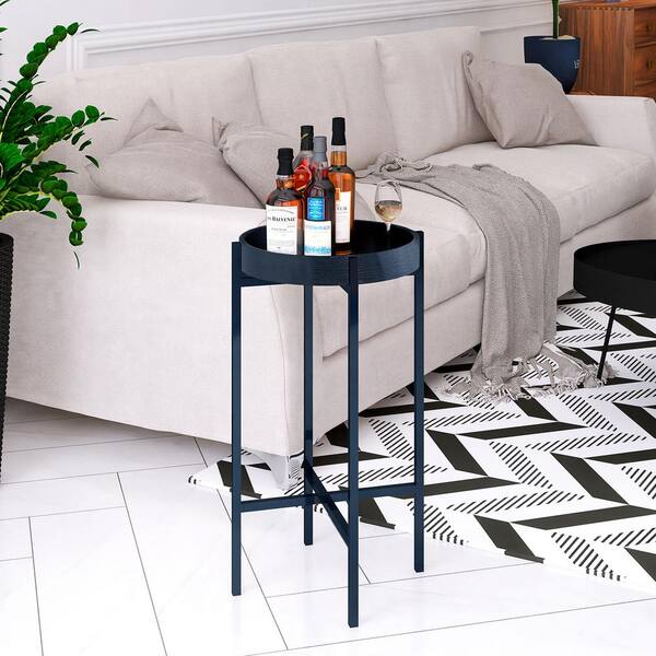 Navy Tray table (H)50cm (W)47cm