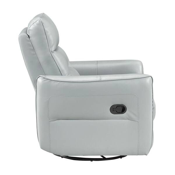 Lazzara Bradford Aqua Leather Manual Swivel Glider Recliner