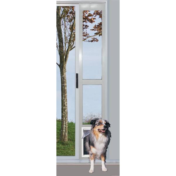 Ideal Pet 10 5 In X 15 Large White Aluminum Modular Patio Door Insert For 93 75 To 96 Tall Glass Sliding Mod96patxlw The Home Depot Ideal Pet 10 5 In X 15 Large White, Sliding Glass Dog Door Insert Home Depot