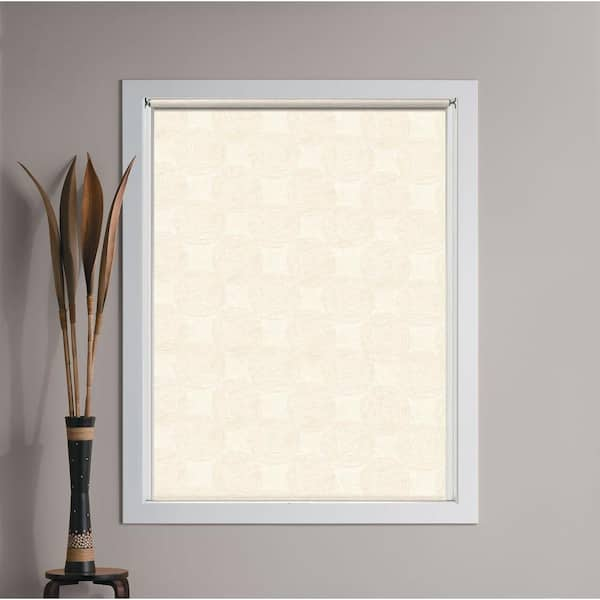 Bali Cut-to-Size Cut-to-Size Vanilla Swirl Cordless Room Darkening Fade resistant Roller Shades 55.25 in. W x 72 in. L