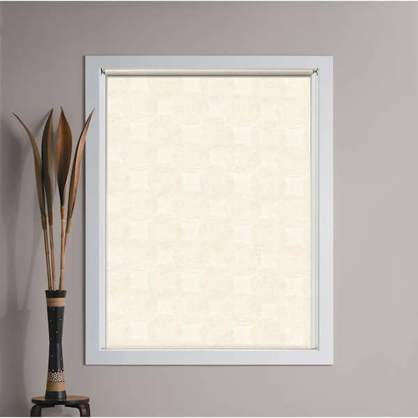 Bali Cut-to-Size Cut-to-Size Vanilla Swirl Cordless Room Darkening Fade resistant Roller Shades 54.25 in. W x 72 in. L