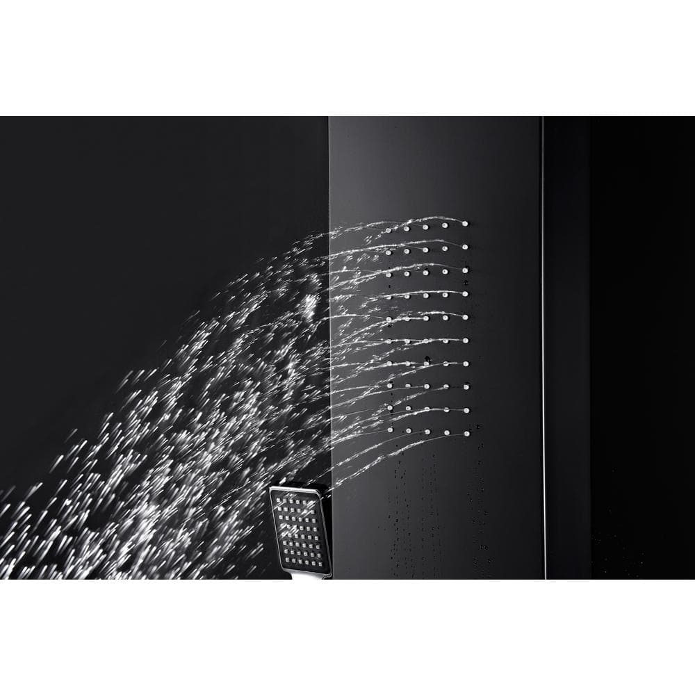 Black Aluminum 66'' Shower Panel with Rain Shower Head