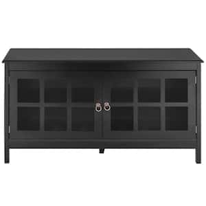 45 in. Black TV Stand Entertainment Center Fits TV's up to 50 in. with Cable Management