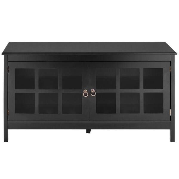 ANGELES HOME 45 in. Black TV Stand Entertainment Center Fits TV's up to ...