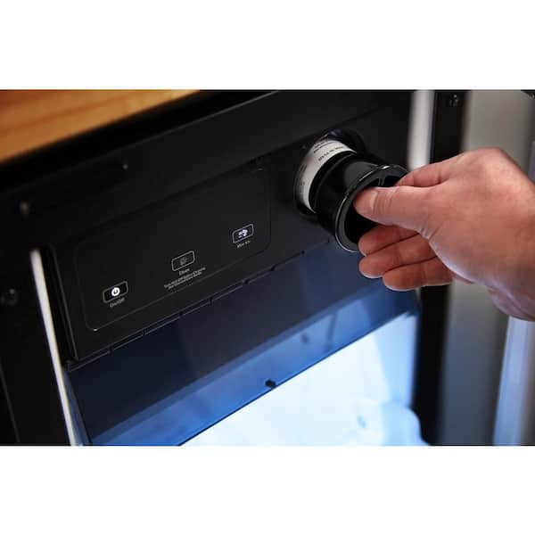 Ice KitchenAid PrintShield Maker in in. Depot KUIX535HBS 50 The Black Stainless lb. - Home 15 Built-In