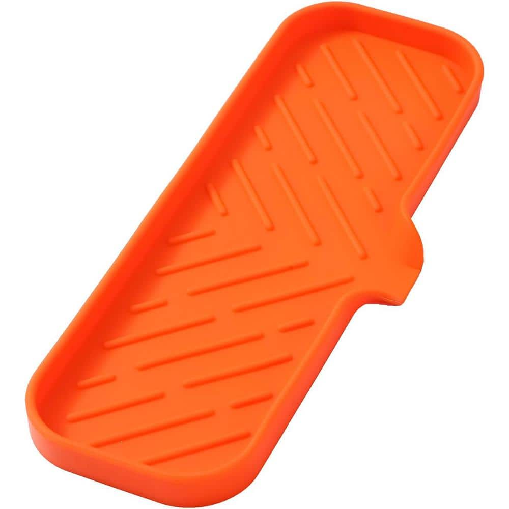 12 in. Silicone Bathroom Soap Dishes with Drain and Kitchen Sink Organizer,