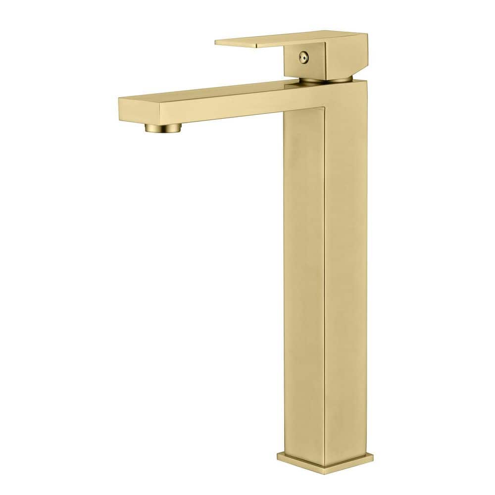 Hourglass Stream Single Handle Vessel Single Hole Bathroom Faucet with Spot Resistant in Brushed Gold price history on PriceWatchPro