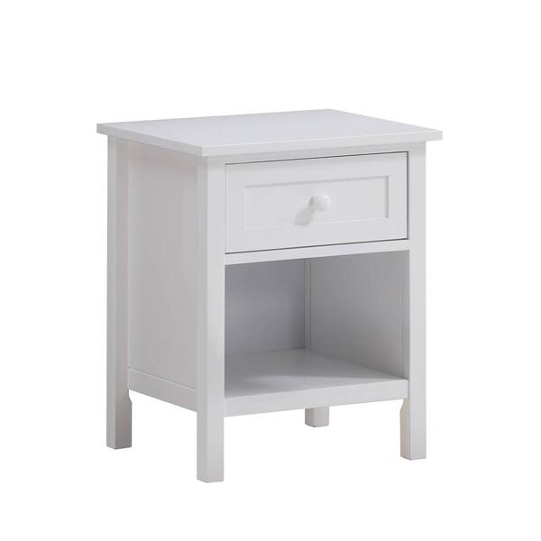 Acme Furniture Iolanda 1 Drawer White Finish Nightstand 24 In X 17 In   White Finish Acme Furniture Nightstands Bd00650 64 600 