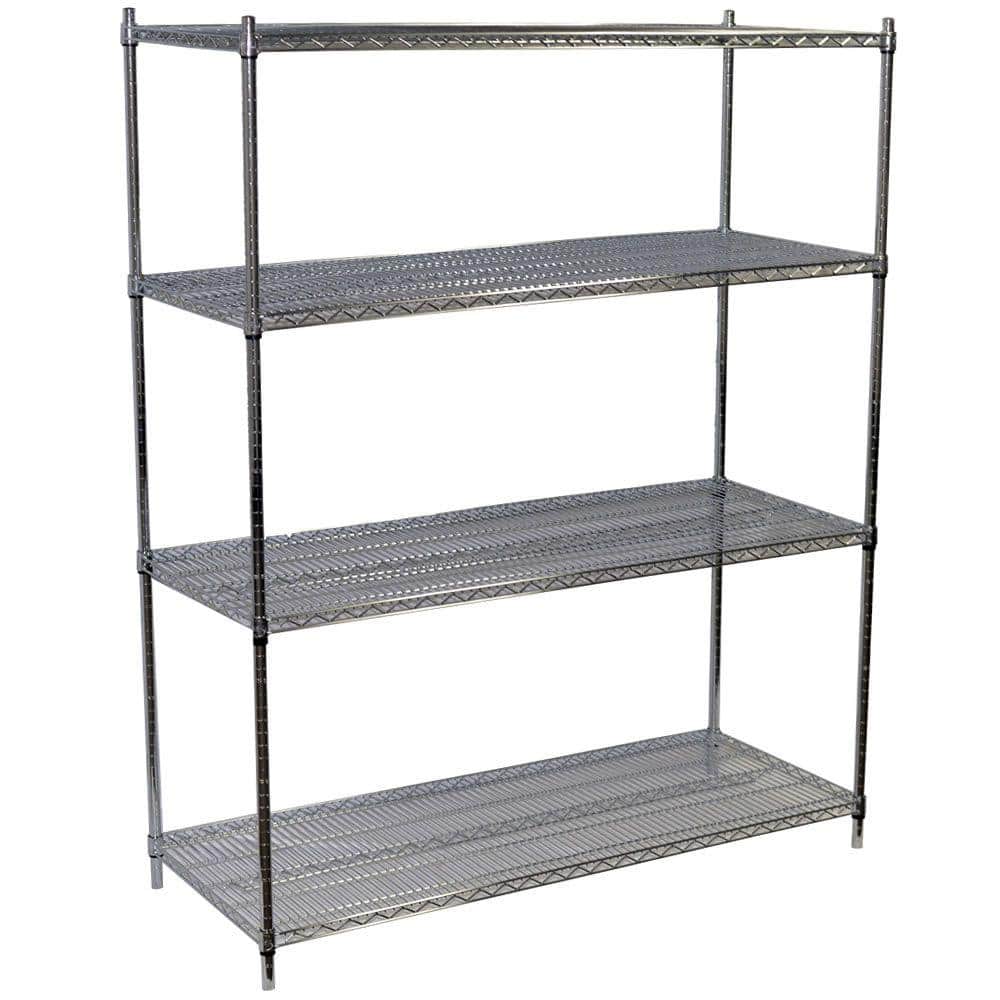 Storage Concepts Chrome 4 Tier Steel, Home Depot Chrome Wire Shelving