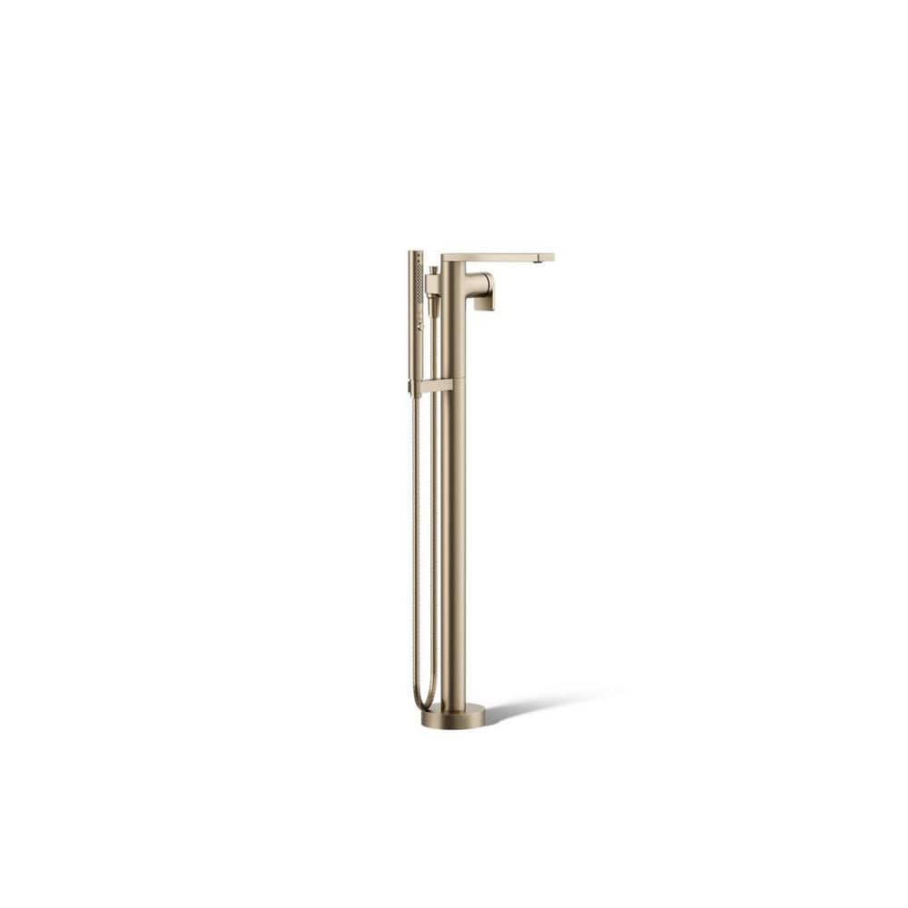 Composed 1 Handle Floor Mount Freestanding Tub Faucet with Hand Shower in Vibrant Brushed Bronze price history on PriceWatchPro