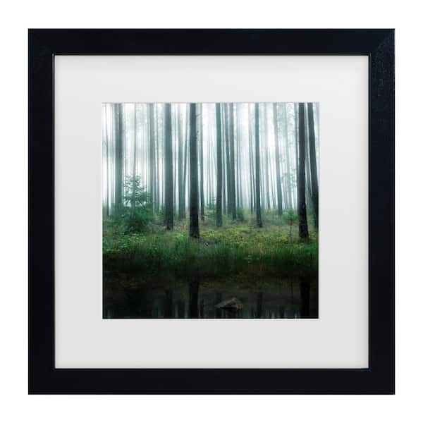 Trademark Fine Art Chritian Lindsten Lake In Forest Matted Framed Photography Wall Art 13 in. x 13 in.