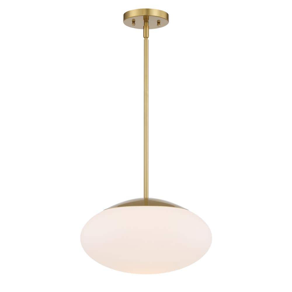 Satin Brass 14" Clear Glass Pendant Light