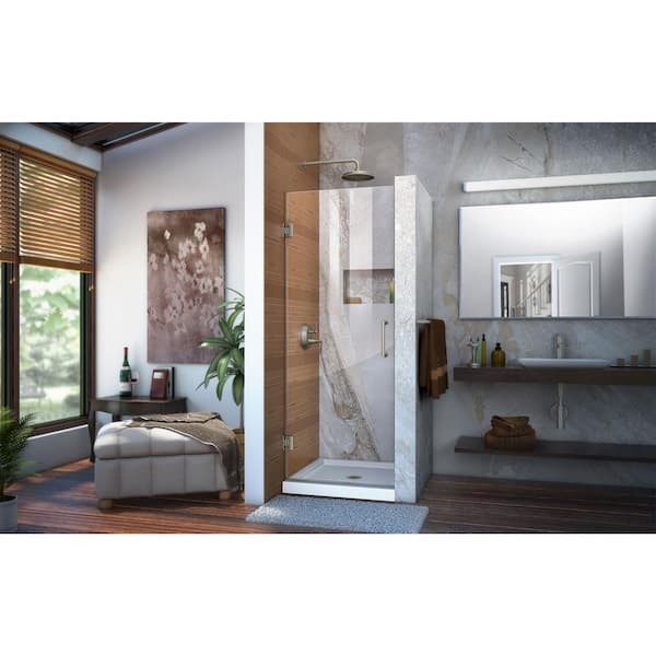 72 x 24 inch Frameless Shower Door in Brushed Nickel