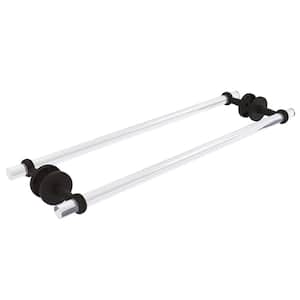 Clearview 24 in. Back to Back Shower Door Towel Bar with Twisted Accents in Oil Rubbed Bronze