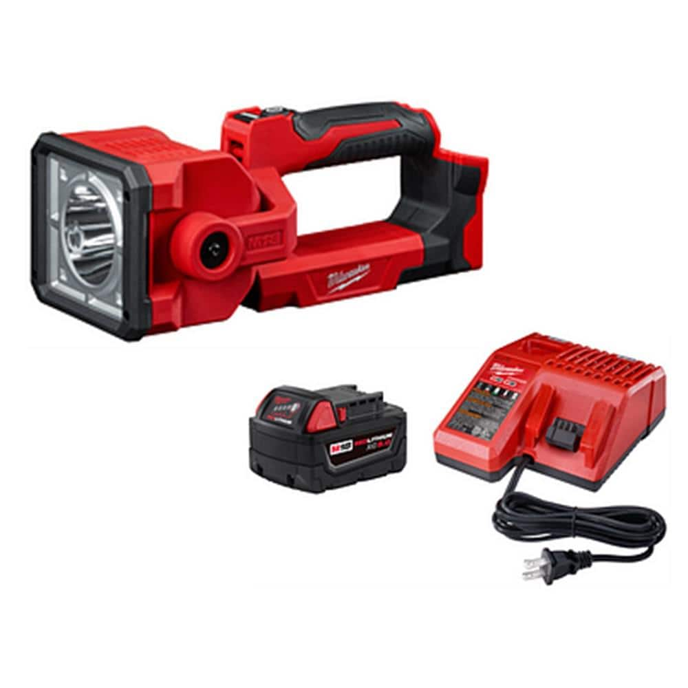 M18 18-Volt 1250-Lumens Lithium-Ion Cordless Search Light with 5.0ah Starter Kit -  Milwaukee