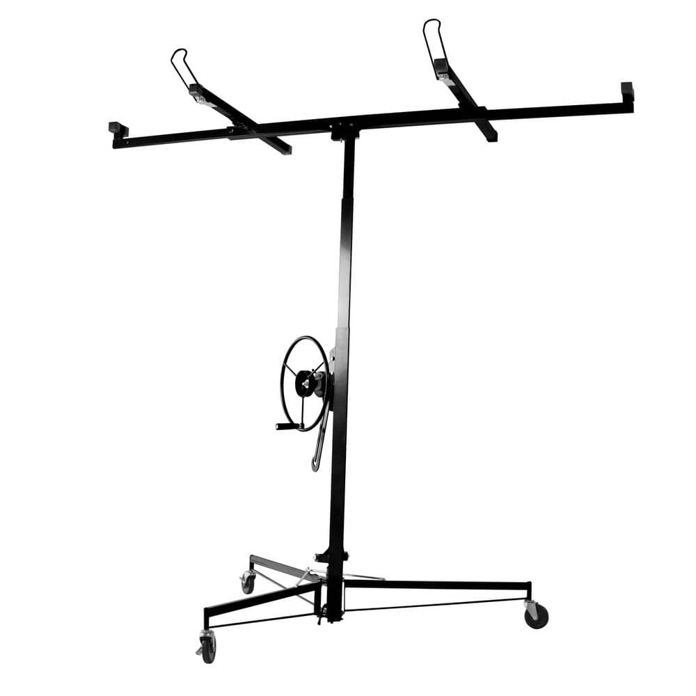 Kahomvis 11 ft. Duty Steel Drywall Lift Jack Lifter Jack Rolling Caster Drywall Panel Hoist with