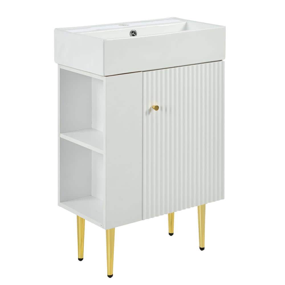 21.6 in. Wood Bathroom Vanity Top Sample, Bathroom Storage Cabinet, Single 