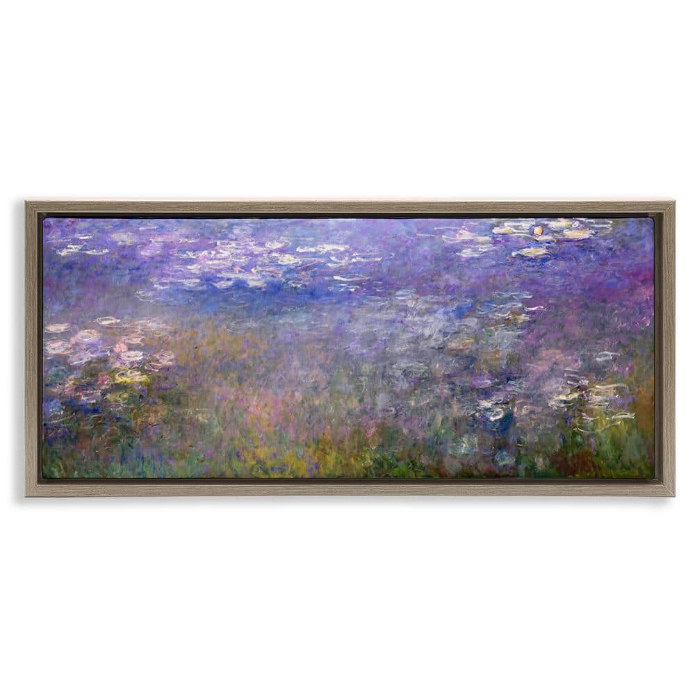 Classic Monet Pond Lilies by One 1000 Paintings 1-Piece Brown Floater Frame Nature Graphic Art Print 14 in. x 31 in. price history on PriceWatchPro