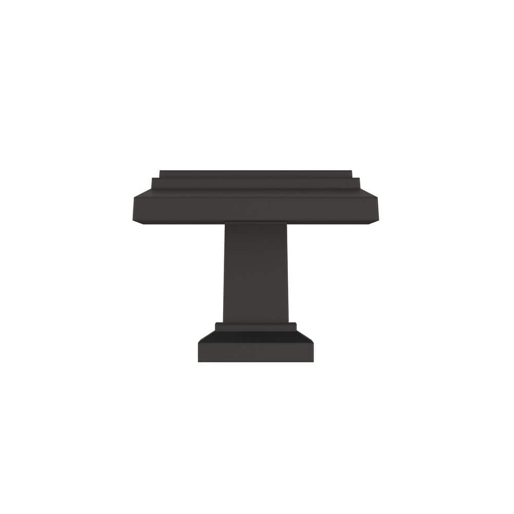 Matte Black Square Traditional Cabinet Knob with Mounting Hardware