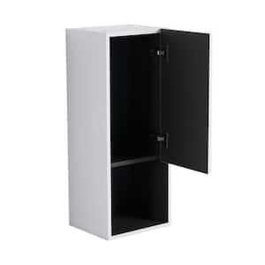 11.81 in. W x 9.81 in. D x 29.50 in. H Bathroom Storage Wall Cabinet in White with Soft Closing Door and Open Shelves