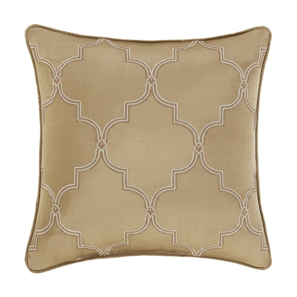 Sympatico Polyester 18 in. Square Embellished Decorative Throw Pillow 18 x 