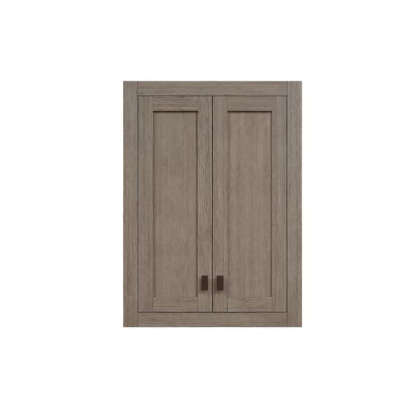 Madison 24 in. W x 8 in. D x 33 in. H Bathroom Storage Wall Cabinet in Grey Oak