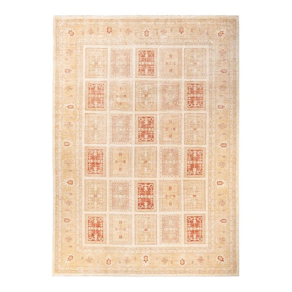 Eclectic Orange 8 x 10 Floral Wool Indoor Area Rug