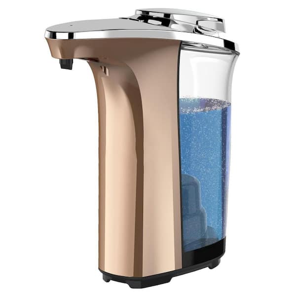 Rose Gold Automatic Soap Dispenser Touchless with Infrared Sensor 5 Adjustable Levels 500ml for Bathroom