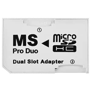 Dual Slot MicroSD to MS PRO DUO Adapter, Black (MicroSD or MicroSDHC Cards)