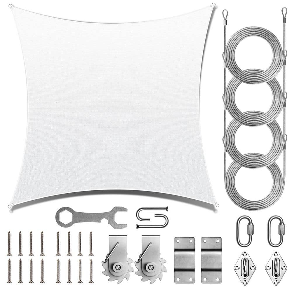 16 ft. x 16 ft. Sq. Sunshade Sail with Hardware TAWAL-White price history on PriceWatchPro