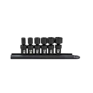 1/4 in. Drive 6-Point SAE Standard Universal Impact Socket Set (6-Piece)
