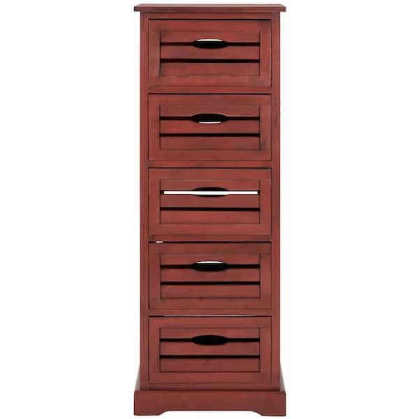 SAFAVIEH Sarina 5-Drawer Red Chest