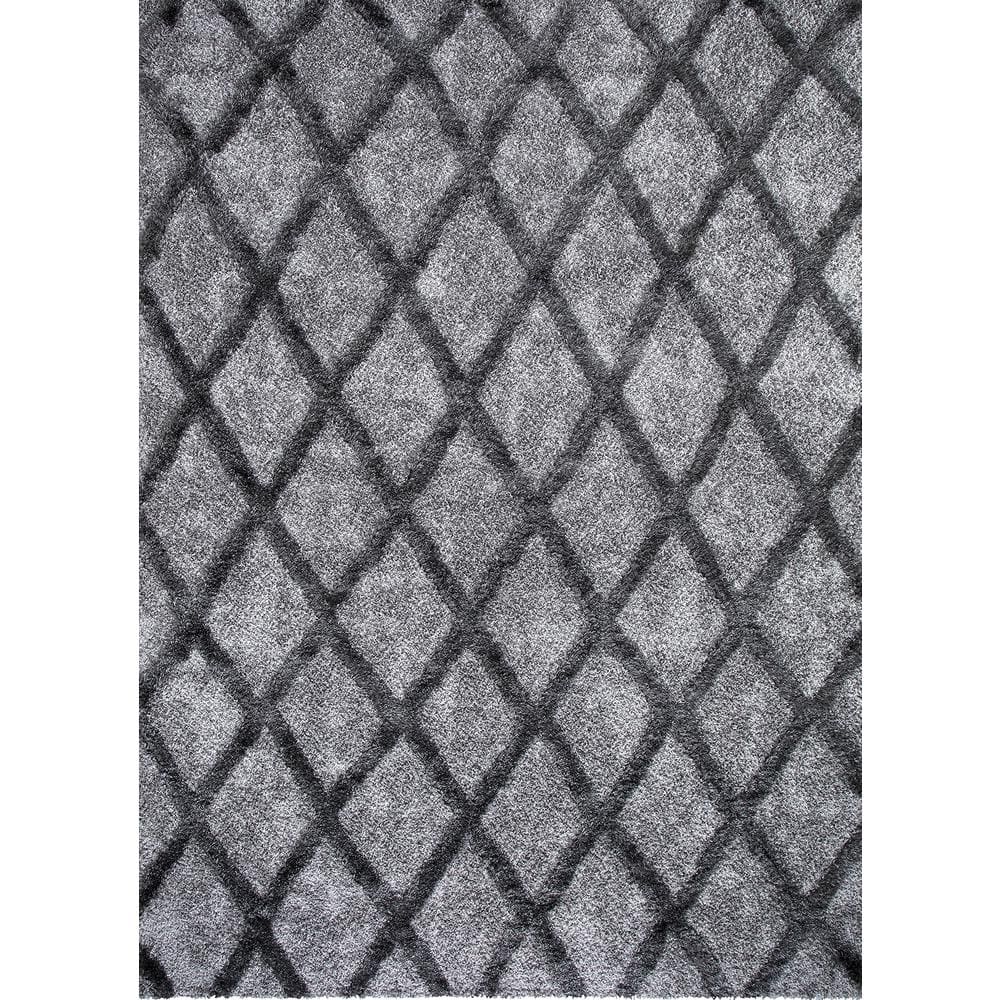 Valencia 9 ft. x 13 ft. Gray Trellis Shag Area Rug price history on PriceWatchPro