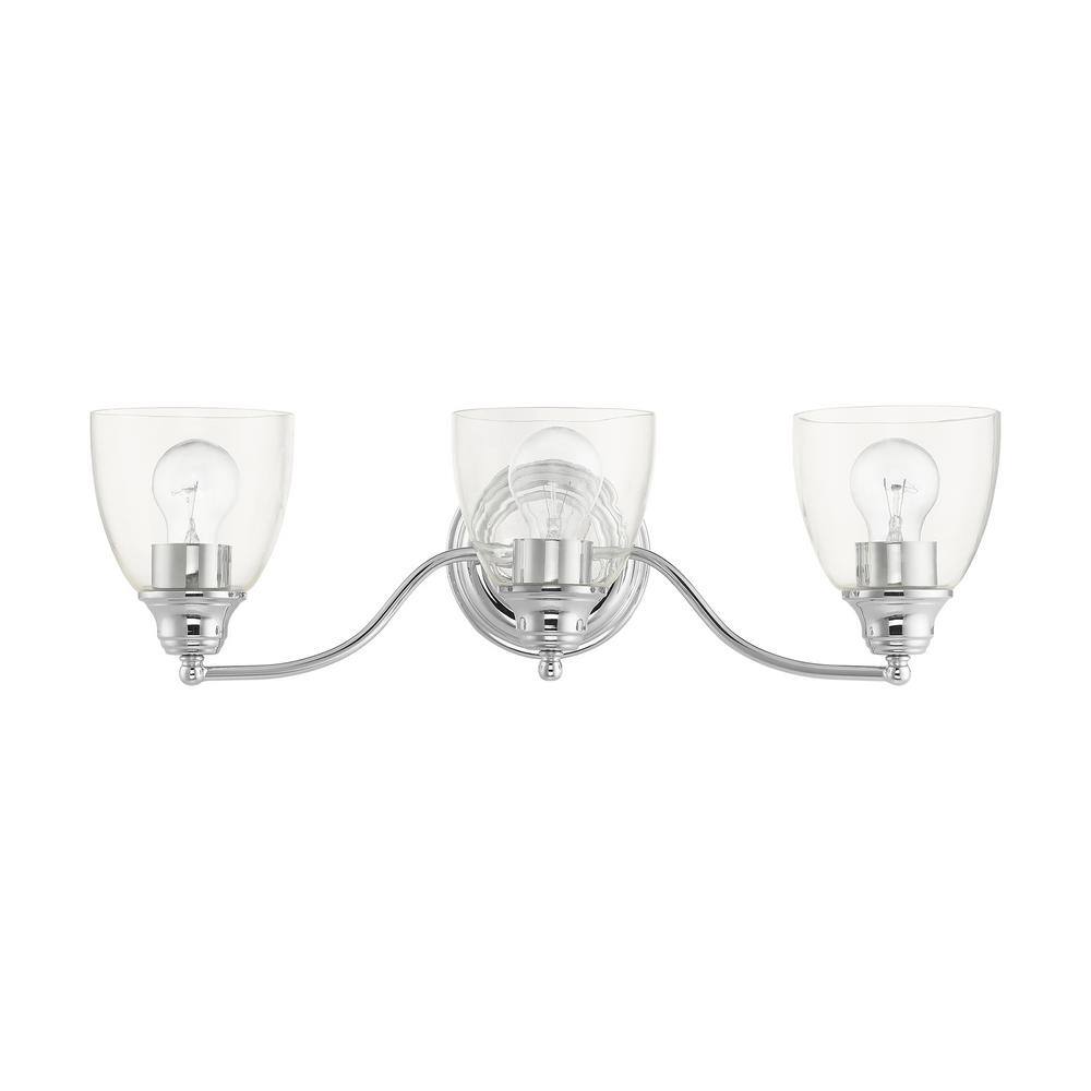 Montgomery Polished Chrome 3-Light Bathroom Vanity Sconce