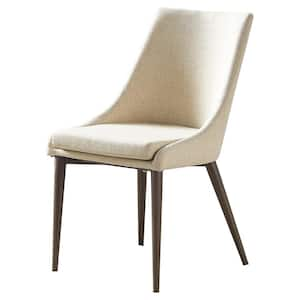 Taylor Beige Side Chairs with Wood Tone Legs (Set of 2)