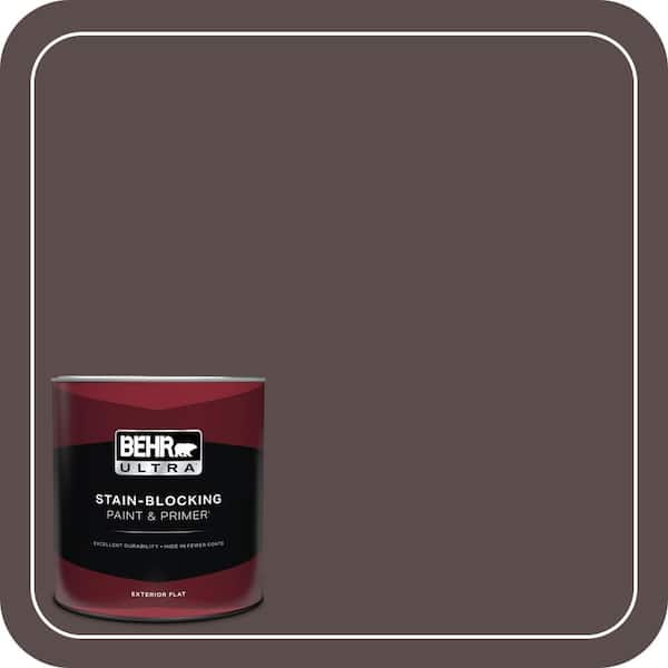 BEHR ULTRA 1 qt. #ECC-28-3 Charred Hickory Flat Exterior Paint & Primer